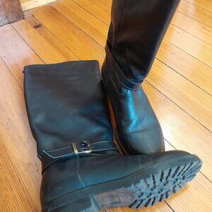 L.L. Bean Women's Black Leather Long Vintage Boots